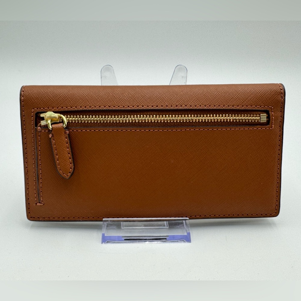 Lauren Ralph Lauren Brown Saffiano Leather Continental Wallet - Picture 3 of 8